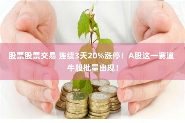 股票股票交易 连续3天20%涨停！A股这一赛道 牛股批量出现！